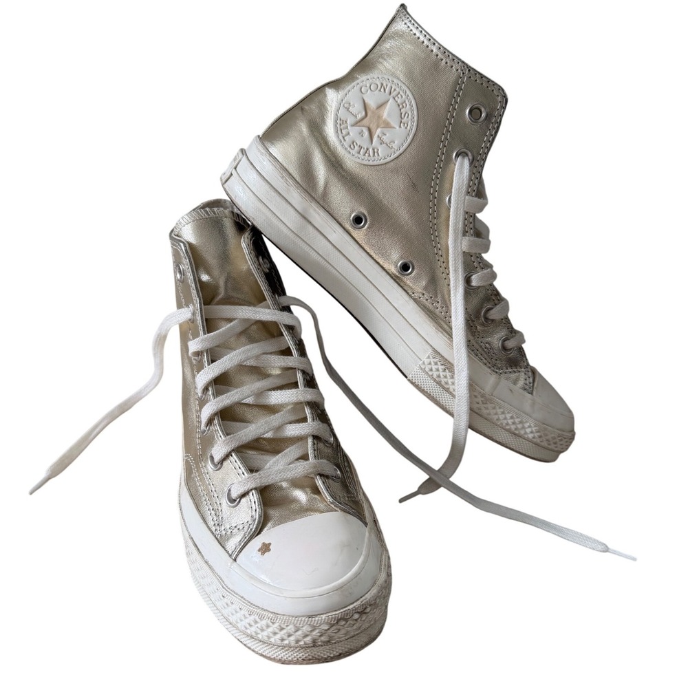 Converse Chuck 70 High Top Metallic Gold Sneakers Womens 8